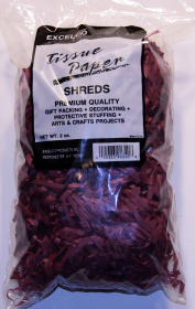 TISSUE SHREDS - BURGUNDY - 2 OUNCE BAG