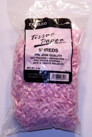 TISSUE SHREDS - LT. PINK - 2 OUNCE BAG