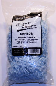 TISSUE SHREDS - LT, BLUE - 2 OUNCE BAG