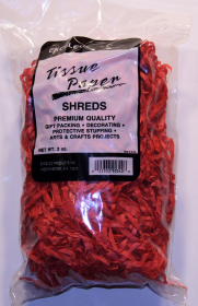 TISSUE SHREDS - RED - 2 OUNCE BAG
