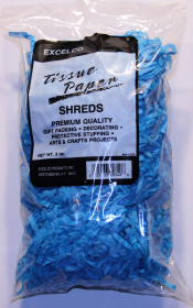 TISSUE SHREDS - TURQUOISE - 2 OUNCE BAG