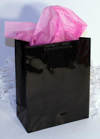 GIFT BAG CUBIC - BLACK - 6'' x 6'' x 3.5''