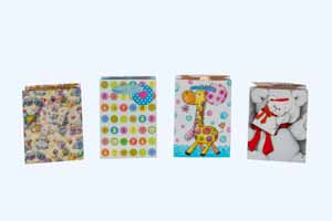 BABY GIFT BAGS ASSORTED DESIGNS - SMALL - 6'' X 4'' X 2''