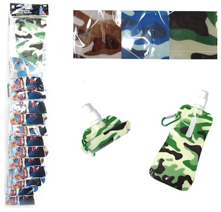 Collapsible Water Bottle/Camouflage (WHOLESALE)