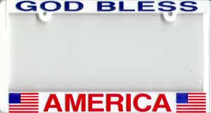 LICENSE PLATE Frame (''God Bless America'')
