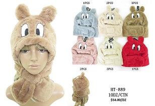 ANIMAL CHARACTOR BEANIE WITH NECK WARMER