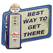 Best Way to Get There Chevron Gasolines DeSIGN Die Cut Tin SIGN -