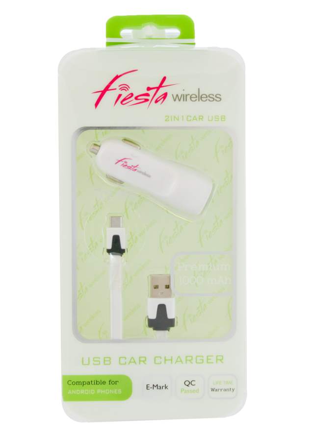 2 in 1 Fiesta USB/Android Car Charger