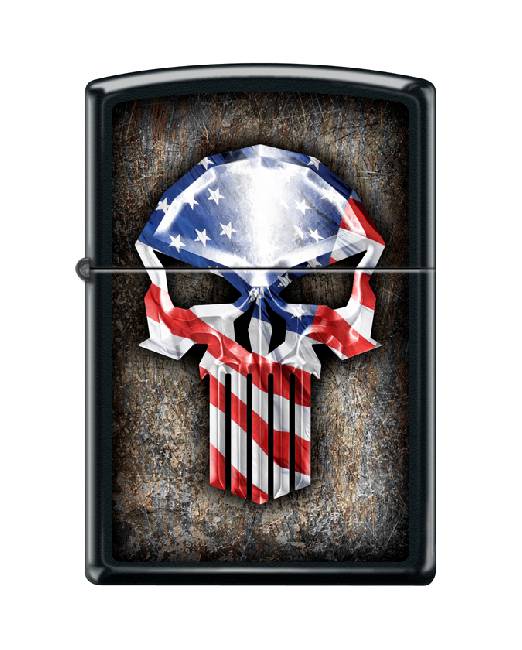 Custom Design  Punisher  FLAG Skull Blk Matte