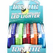 Top Light Electronic Refillable LED LIGHTER 50ct
