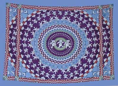 Grateful Dead Indian Bear Tapestry Light Blue