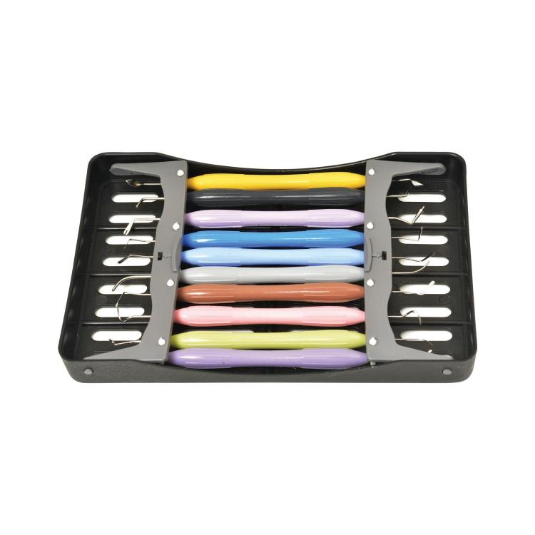 Dental Filling Scaler 10 pcs LM Silicon HANDLE With Plastic Tray