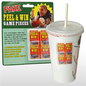 4pk of Fake ''peel & win'' GAME soda pieces