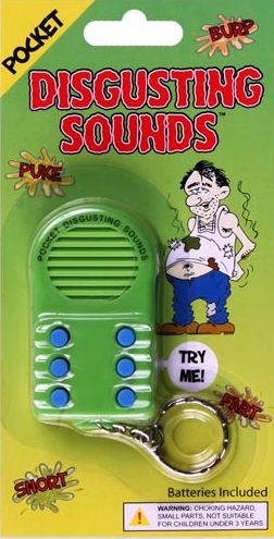 Mini Pocket Disgusting Sound Key Chain Machine  - 6 Gross Sounds