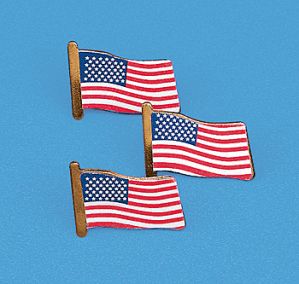 24 Patriotic USA Flag CLUTCH pins