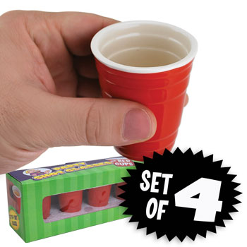 4pk Red Solo Cup Shot Glass party set