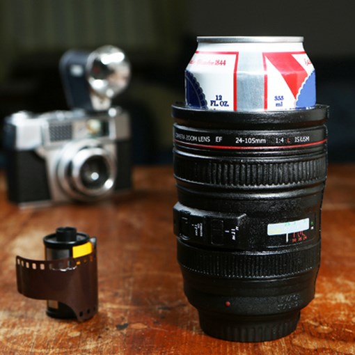 Camera Digital Lens - Beer Can Cooler Foam Koozie