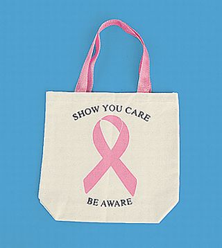 12 TOTE BAGS pink ribbon breast cancer awareness