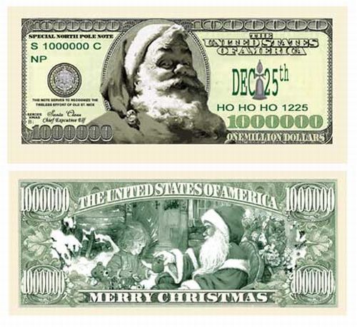 Santa Claus CHRISTMAS Holiday novelty money bill