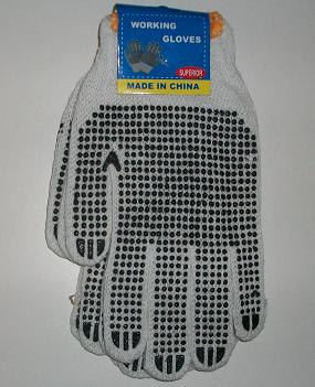 2 PAIR WORKING GLOVES WITH GRIP DOTS