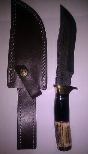10'' Damascus Steel Hunting KNIFE Stage Handle