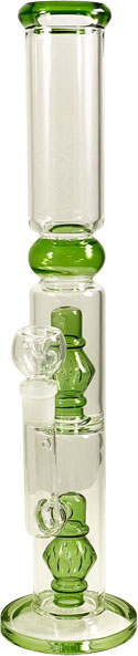 16'' TALL WATER PIPE  DOUBLE DOME GREEN