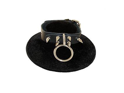 LEATHER O-Ring 1'' Spikes Choker