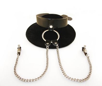 Patent Leather RING Choker Clamps.