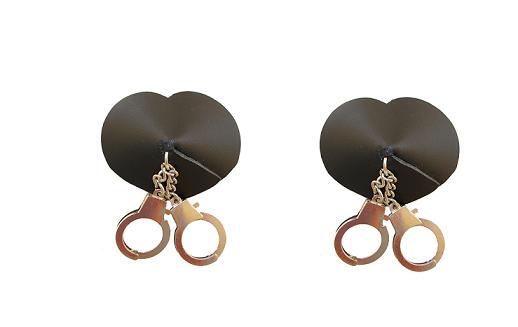 LEATHER Heart With Handcuffs