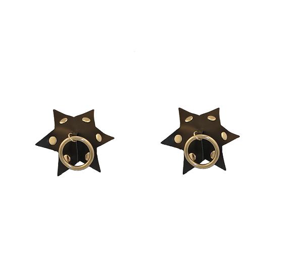 Leather Star Pasties With Rivets & RING