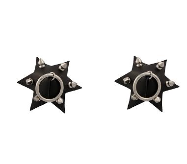Leather Star Pasties 1/2'' Spikes & RING