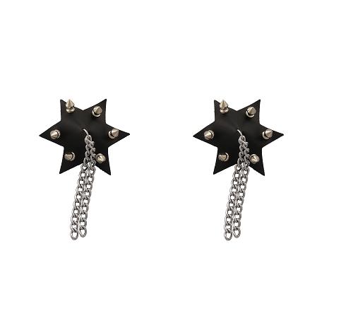 LEATHER Star Pasties 1/2'' Spikes & Chains