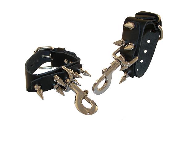 LEATHER Snap 1'' Spikes Restraints