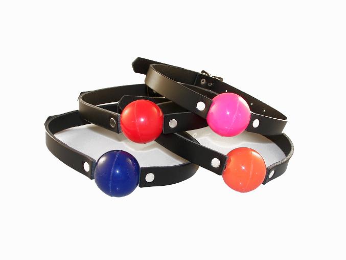 NEON LEATHER Strap Ball Gags.