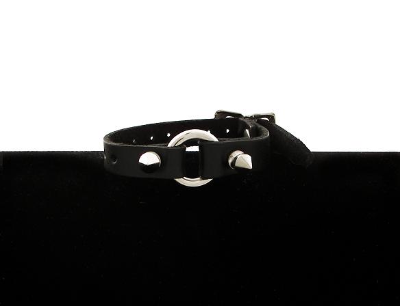 Leather Small Spike Wristband 5/8'' RING.