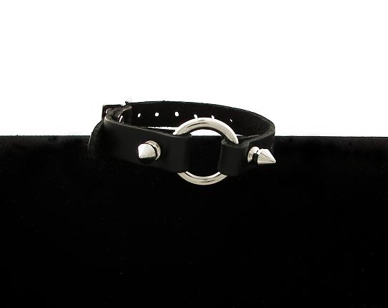Leather Small Spike Wristband 3/4'' RING,
