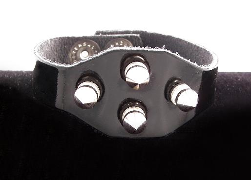 Patent LEATHER  Spike Wristband