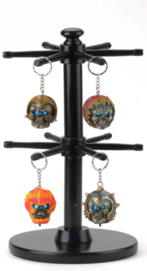 FLASHING LED SKULLS KEY CHAIN WITH STAND