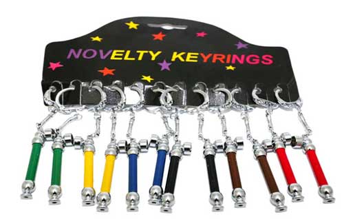 KEYCHAIN PIPES, ASSORTED COLORS, 12/CARD