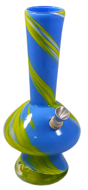 8'' TALL SOFT GLASS WATER PIPE HEAVY DUTY