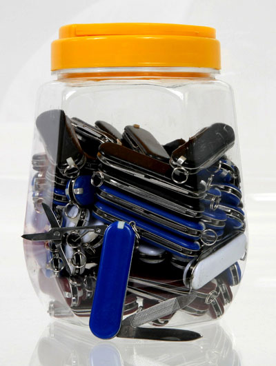 48 Pieces Assorted Colors Multi-function KNIVES, in Jar
