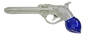 GUN PIPE 9'' LONG, HAND MADE PYREX
