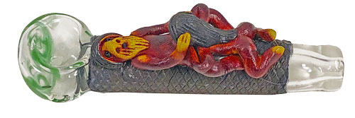 Jamaican Poly Resin Figurine Hand PIPE, 4.5'' long