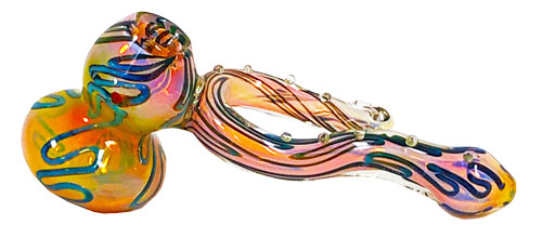 8'' Gold Fumed Uniquely designed Hammer Bubbler