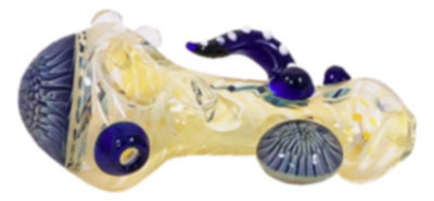 4'' LONG BOROSILICATE HAND PIPE WITH MARBLES