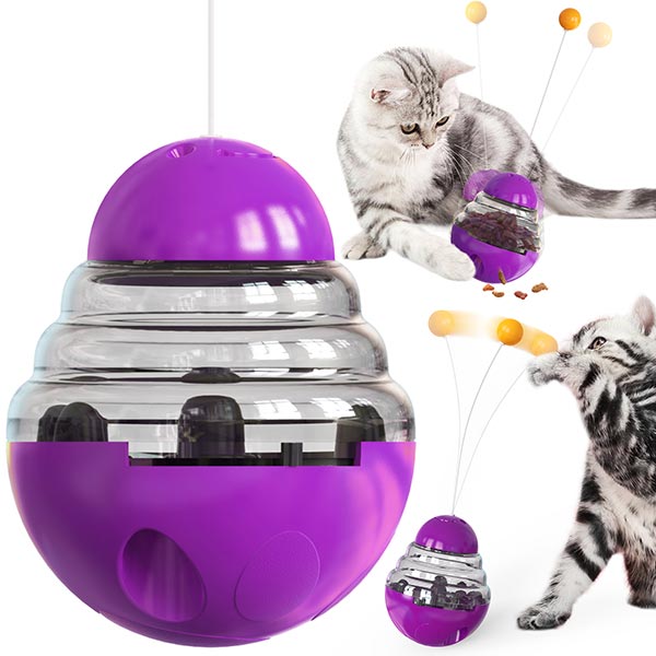 TACKDG Cat PUZZLE Feeder Tumbler Toy Purple