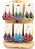 LG TEAR DROP W/BEADS THREAD EARRINGS DISPLAY