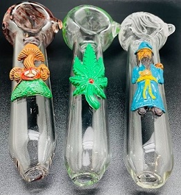 XL Clear GLASS PIPE w/Figurines