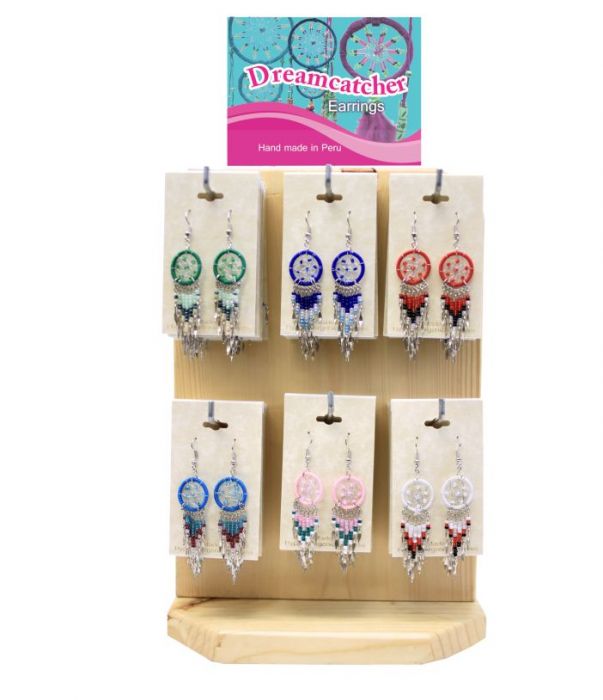 Dreamcatcher DANGLES with beads Earrings