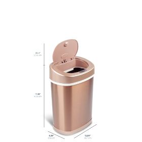 Smart Touchless Motion Sensor Trash Can 3.9  Gal Waste Bin GOLD
